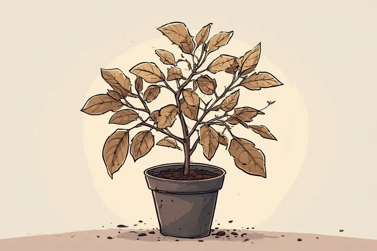a wilted flower in a pot